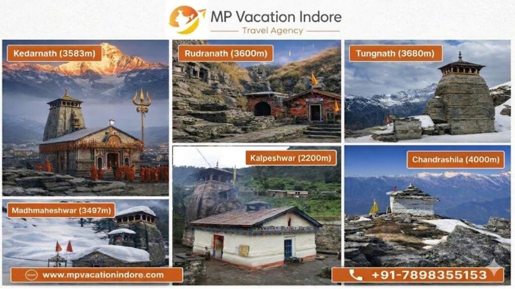Panch Kedar temples Kedarnath Tungnath Rudranath Madhmaheshwar Kalpeshwar and Chandrashila trek Uttarakhand - MP vacation Indore