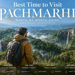 Best time to visit Pachmarhi with seasonal views of waterfalls, mountains and Dhoopgarh