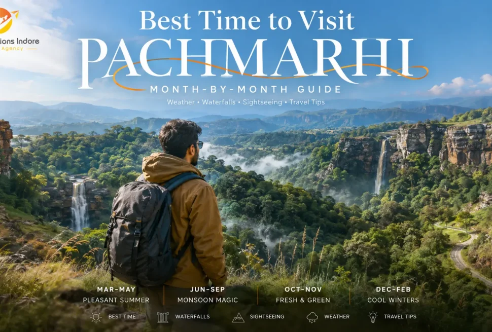 Best time to visit Pachmarhi with seasonal views of waterfalls, mountains and Dhoopgarh