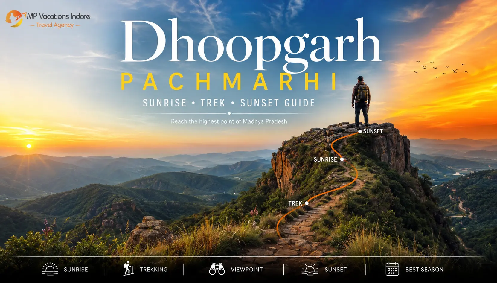 Dhoopgarh Pachmarhi sunrise view over the Satpura hills