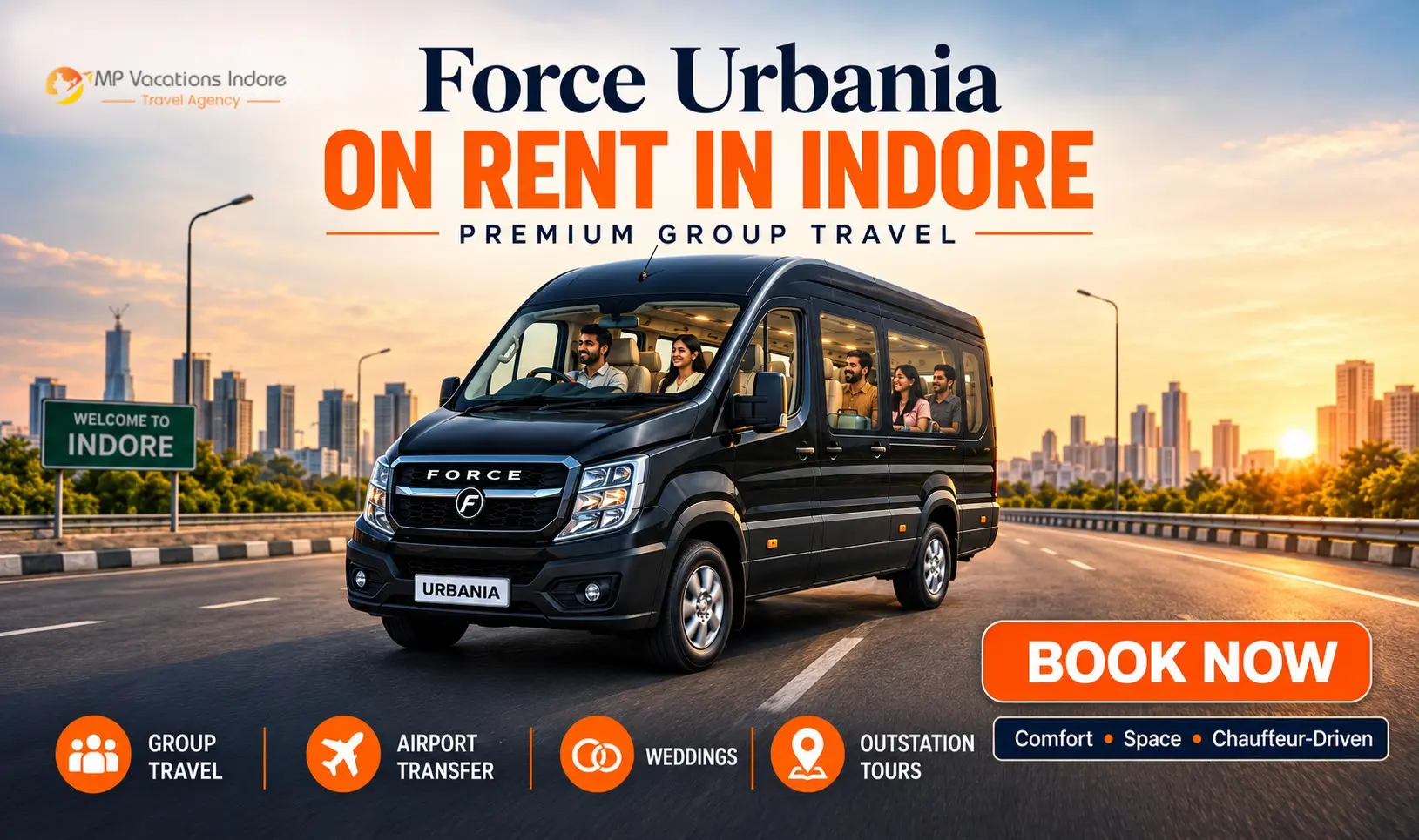 Force Urbania on rent in Indore for group travel