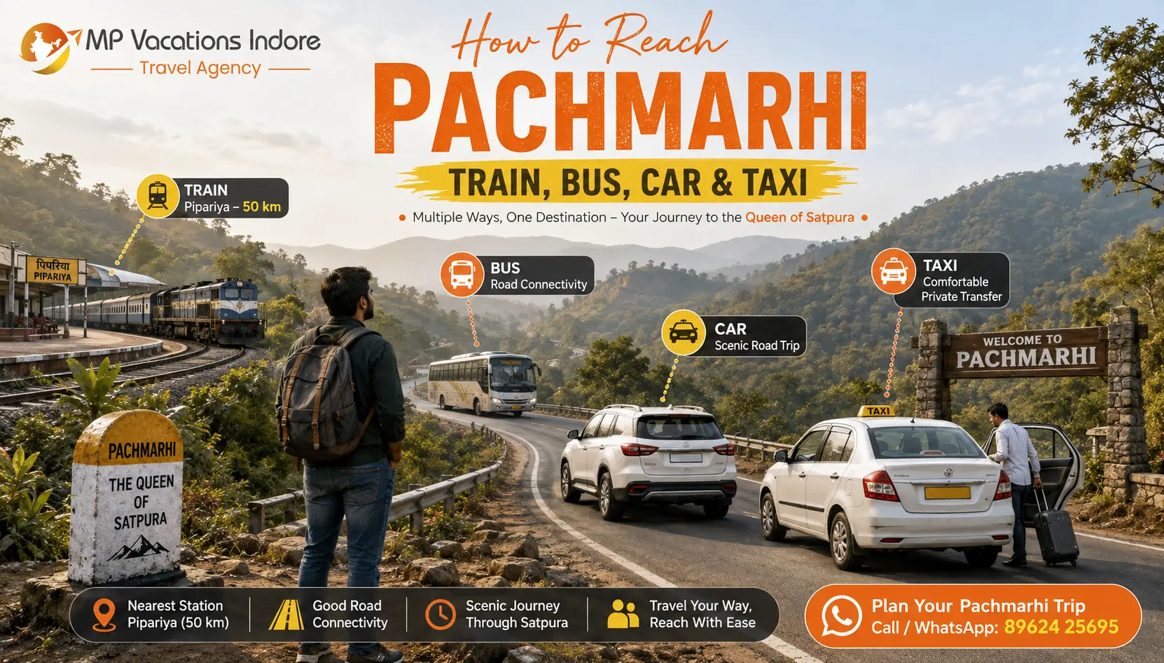 How to Reach Pachmarhi – Train, Bus, Car & Taxi - MP Vacation Indore